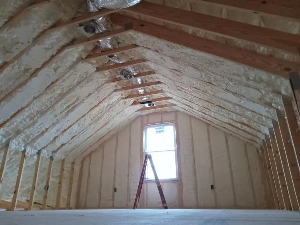 Spray foam roofing application for Crawl Space Insulation project in Morgan City